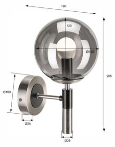 Nástenné svietidlo ROLLO 1xE14/5W/230V matný chróm/dymová