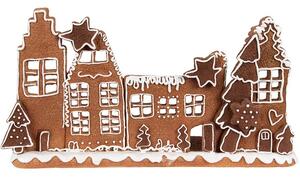 Svietnik perníkové mestečko na 4 čajové sviečky Gingerbread House - 27*9*15 cm - Clayre & Eef