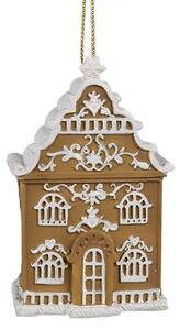 Závesná vianočná ozdoba perníková chalúpka Gingerbread House - 6*4*9 cm - Clayre & Eef