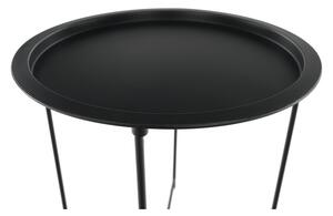 Čierny príručný stolík RENDER s odnímateľným podnosom