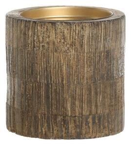 Drevený stĺpovitý svietnik na širokú sviečku Mango Wood M - Ø 10*10 cm - Chic Antique