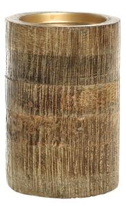 Drevený stĺpový svietnik na väčšiu sviečku Grimaud Unit L - Ø 10*15 cm - Chic Antique