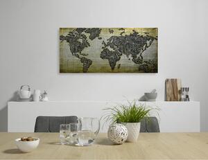 OLEJOMAĽBA, mapa sveta, 150/70 cm Monee - Obrazy