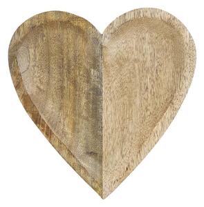Miska v tvare srdca z mangového dreva Mango Heart - 25*25*2,5 cm - Mars & More