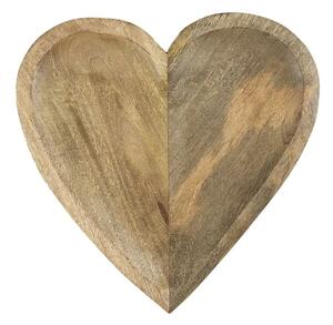 Miska v tvare srdca z mangového dreva Mango Heart - 30*30*2,5 cm - Mars & More