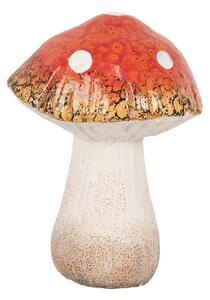 Bielo-červená keramická dekorácia huba Muchotrávka S - 9*8*12 cm - Clayre & Eef