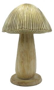 Béžovo-zlatá dekorácia huba Mushroom - Ø 9*14 cm - Clayre & Eef