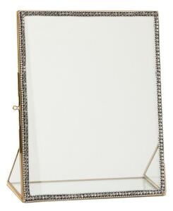 Zlatý kovový fotorámik s kamienkami Jewel XL - 20*25 cm - J-Line by Jolipa