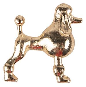 Zlatá kovová úchytka pudel Poodle - 5*4*5 cm / S3 cm - Clayre & Eef