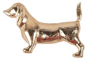 Zlatá kovová úchytka jazvečík Dachshund - 6*4*4 cm / S3 cm - Clayre & Eef