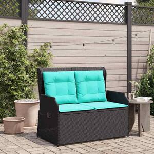 Maison Exclusive - Záhradná lavička Čierna Poly-rattan