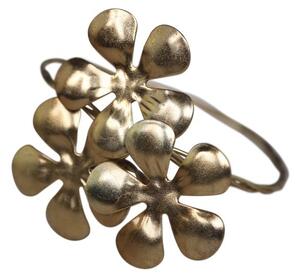 Bronzový kovový držiak na obrúsky s kvietkom Flower - 6*5cm - Chic Antique