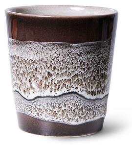 Hnedý retro hrnček na kávu Coffee 70s Rock on - Ø 7,5 * 8cm / 230 ml - HKLIVING