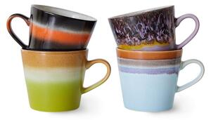 Set 4ks retro hrnček na Cappuccino 70s Solid - Ø 9,5 * 12 * 8,5 / 300 ml - HKLIVING