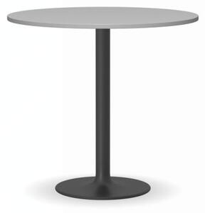 Konferenčný stolík FILIP II, priemer 800 mm, čierna podnož, doska sivá