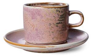 Rustikálne modrá porcelánová šálka s tanierikom Chef - Ø 8*6,5 cm / 220 ml - HKLIVING