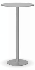 Stolík vysoký OLYMPO II, priemer 600 mm, sivá podnož, doska sivá