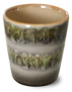 Zeleno-sivý retro hrnček na kávu Coffee 70s Fern - Ø 7,5 * 8cm / 230 ml - HKLIVING