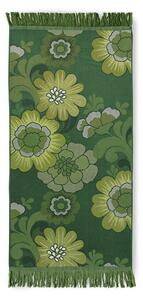 Tmavozelený uterák / osuška so strapcami 1965 - 70*140 cm - HKLIVING