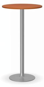 Stolík vysoký OLYMPO II, priemer 600 mm, sivá podnož, doska čerešňa