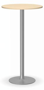 Stolík vysoký OLYMPO II, priemer 600 mm, sivá podnož, doska breza