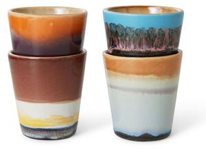 Set 4ks retro hrnček na Ristretto 70s Solar - Ø 5,8 * 6,2 cm / 80 ml - HKLIVING