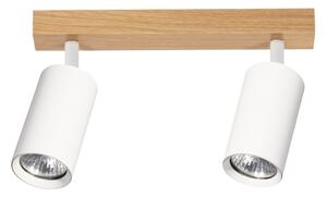 Brilagi - Bodové svietidlo SELE 2xGU10/30W/230V biela/dubový dekor