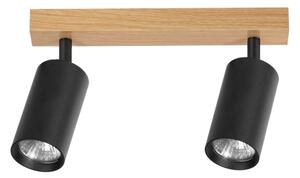 Brilagi - Bodové svietidlo SELE 2xGU10/30W/230V čierna/dubový dekor