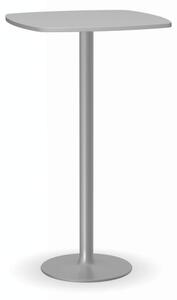 Stolík vysoký OLYMPO II, 660x660 mm, sivá konštrukcia, doska sivá