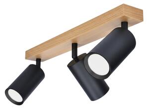 Brilagi - Bodové svietidlo SELE 3xGU10/30W/230V čierna/dubový dekor