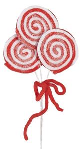 Bielo-červený vianočný zápich lízanky Lollipop - 15*1*30 cm - Clayre & Eef