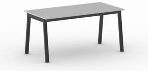 Kancelársky pracovný stôl PRIMO BASIC, čierna podnož, 1600 x 800 mm, sivá