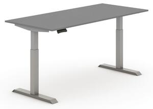 Výškovo nastaviteľný stôl PRIMO ADAPT, elektrický, 1800 x 800 x 625-1275 mm, grafit, sivá podnož