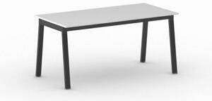 Kancelársky pracovný stôl PRIMO BASIC, čierna podnož, 1600 x 800 mm, biela