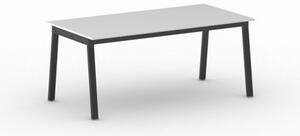 Kancelársky pracovný stôl PRIMO BASIC, čierna podnož, 1800 x 900 mm, biela