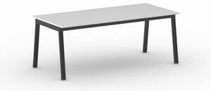 Kancelársky pracovný stôl PRIMO BASIC, čierna podnož, 2000 x 900 mm, biela