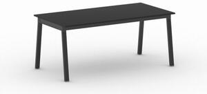 Kancelársky pracovný stôl PRIMO BASIC, čierna podnož, 1800 x 900 mm, grafitová