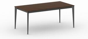 Kancelársky stôl PRIMO ACTION, čierna podnož, 1800 x 900 mm, orech