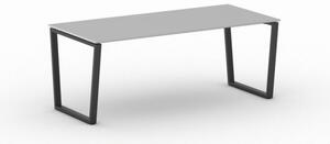 Kancelársky stôl PRIMO IMPRESS, čierna podnož, 2000 x 900 mm, sivá