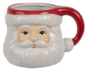 Keramický hrnček hlava Santa - 14*11*9 cm / 400 ml - Clayre & Eef