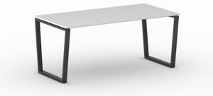 Kancelársky stôl PRIMO IMPRESS, čierna podnož, 1800 x 900 mm, biela