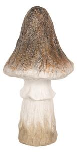 Béžovo-hnědá keramická dekorace houba Houba - Ø 12*22 cm - Clayre & Eef