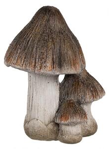Béžovo-hnědá keramická dekorace houby Mushroom - 10*8*13 cm - Clayre & Eef