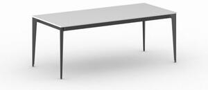 Kancelársky stôl PRIMO ACTION, čierna podnož, 2000 x 900 mm, biela