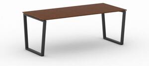 Kancelársky stôl PRIMO IMPRESS, čierna podnož, 2000 x 900 mm, čerešňa
