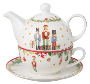 Tea for One s Luskáčikmi Chris Nutc v darčekovej krabičke - 16*14*13 cm / 420 ml - J-Line by Jolipa