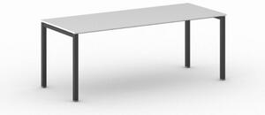 Stôl Square s čiernou podnožou 2000 x 800 x 750 mm, biela
