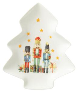 Servírovací tanier stromček s Luskáčikmi Chris Nutc v darčekovej krabičke - 25*21*3 cm - J-Line by Jolipa
