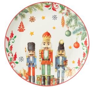 Jedálenský tanier s Luskáčikmi Chris Nutc v darčekovej krabičke - Ø 27*2,5 cm - J-Line by Jolipa
