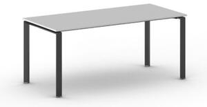 Rokovací stôl INFINITY s čiernou podnožou 1800 x 900 x 750 mm, sivá